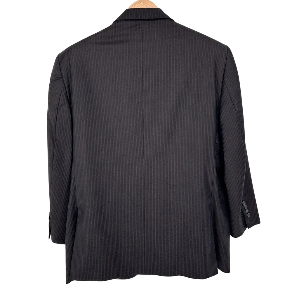 Jack Victor Wool Blazer Mens Vogue Pinstripe Jacket Made Canada Brown‎ 44S Short